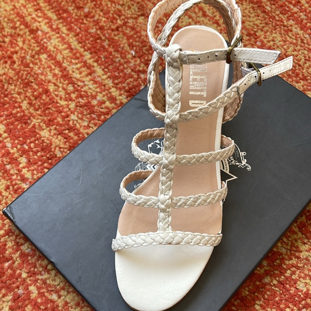 Anthropologie  Silent D Rampili white sandals. Brand new in original box.